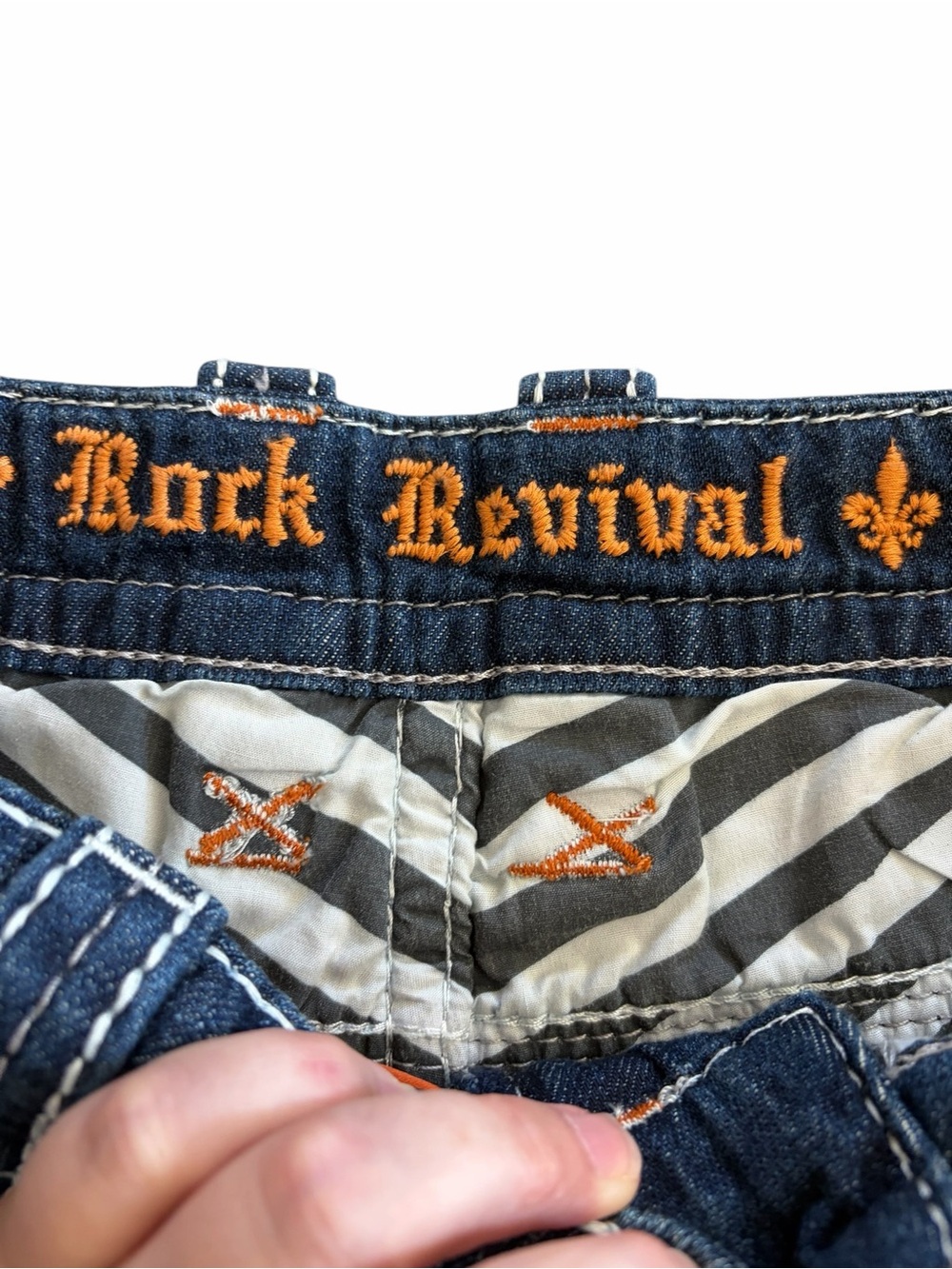 Rock Revival Men’s Indigo Blue Embroidered Back Pocket Straight Jeans Sz 38 - Picture 5 of 13